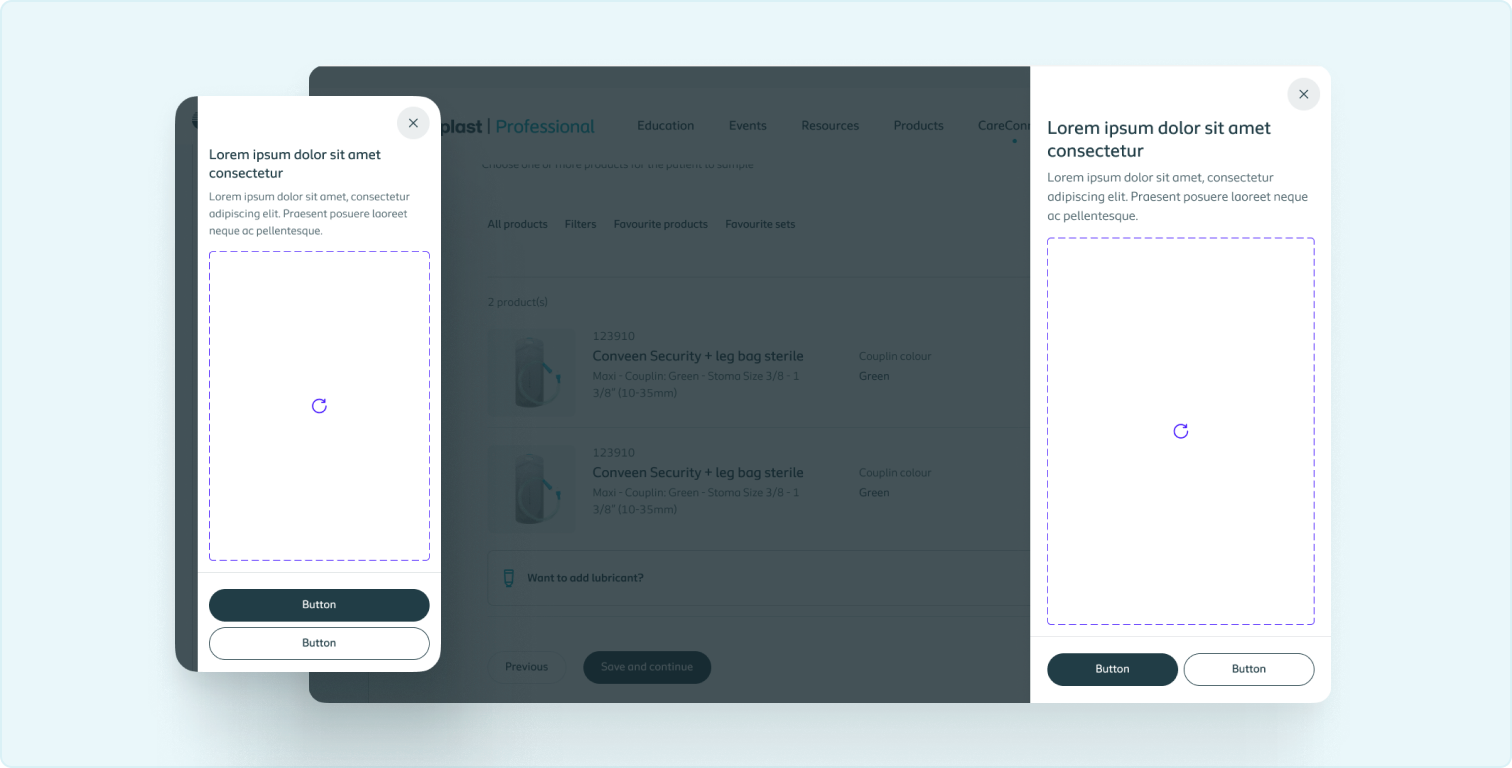 Cover image for the drawer component, shows the drawer expended on both mobile and desktop mockups.