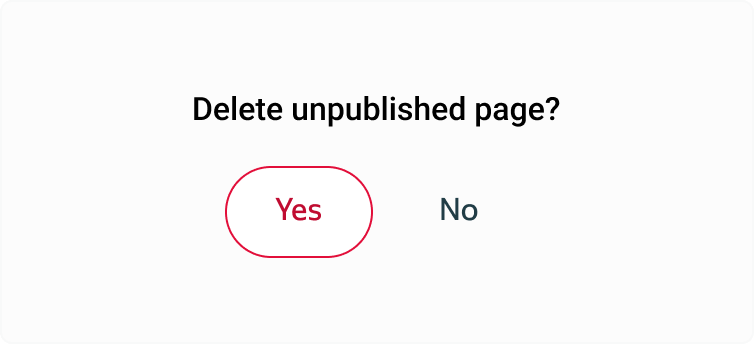 A prompt with two actions, yes and no