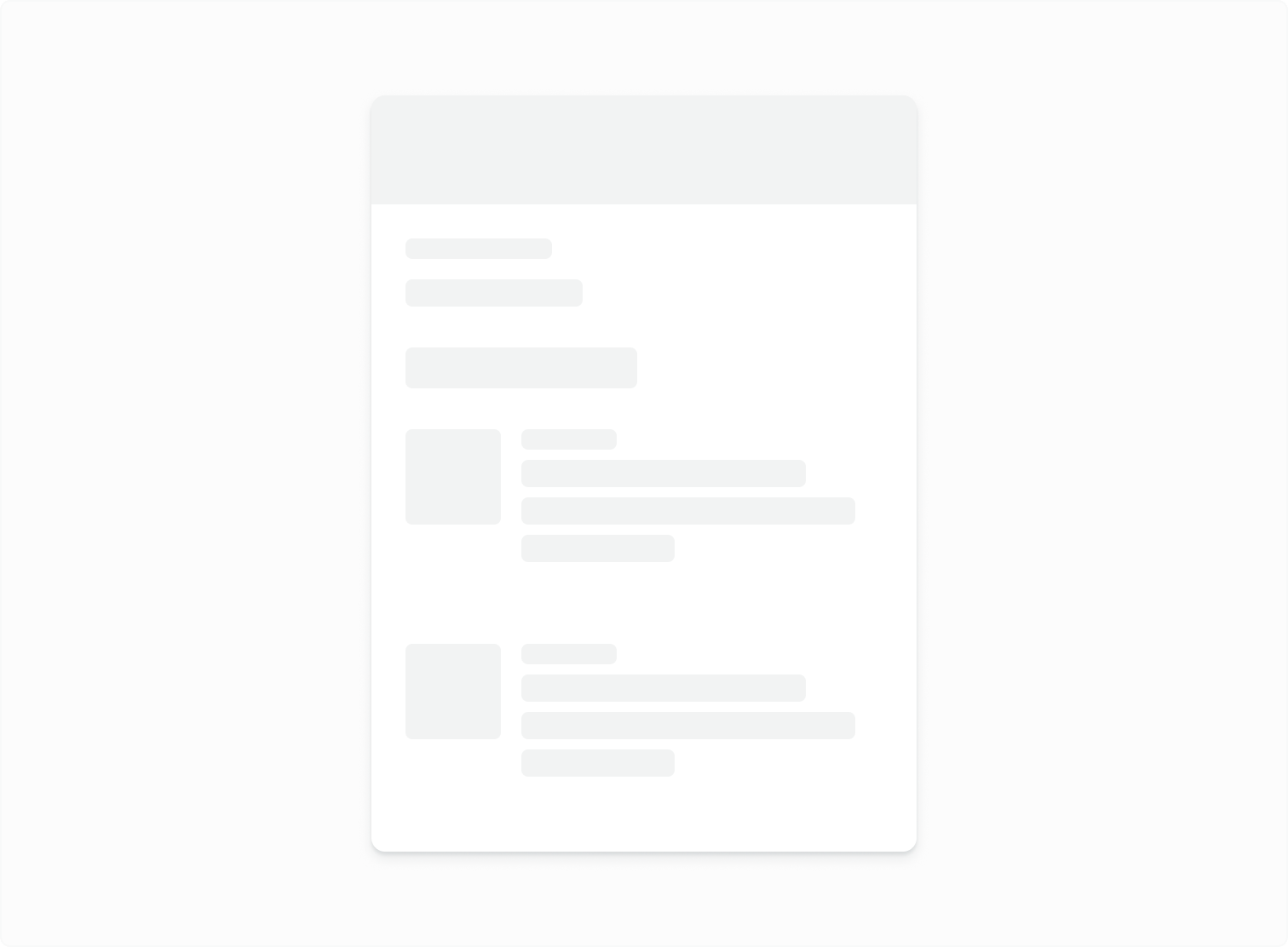 Example of the order status skeleton component