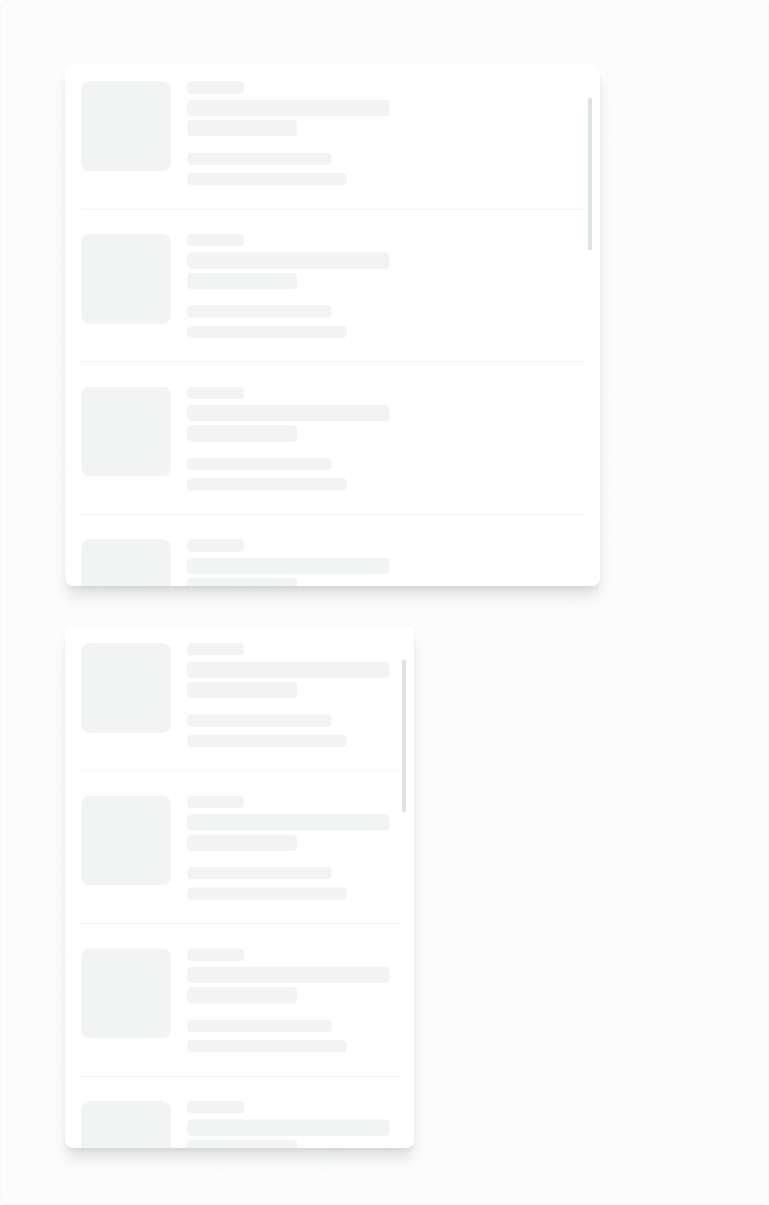 Visualising desktop and mobile sizes of the search result component