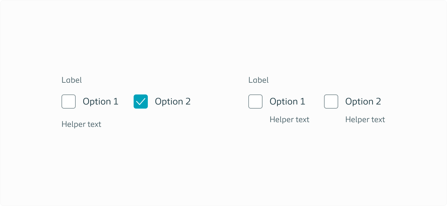 Example of horizontally grouped checkboxes