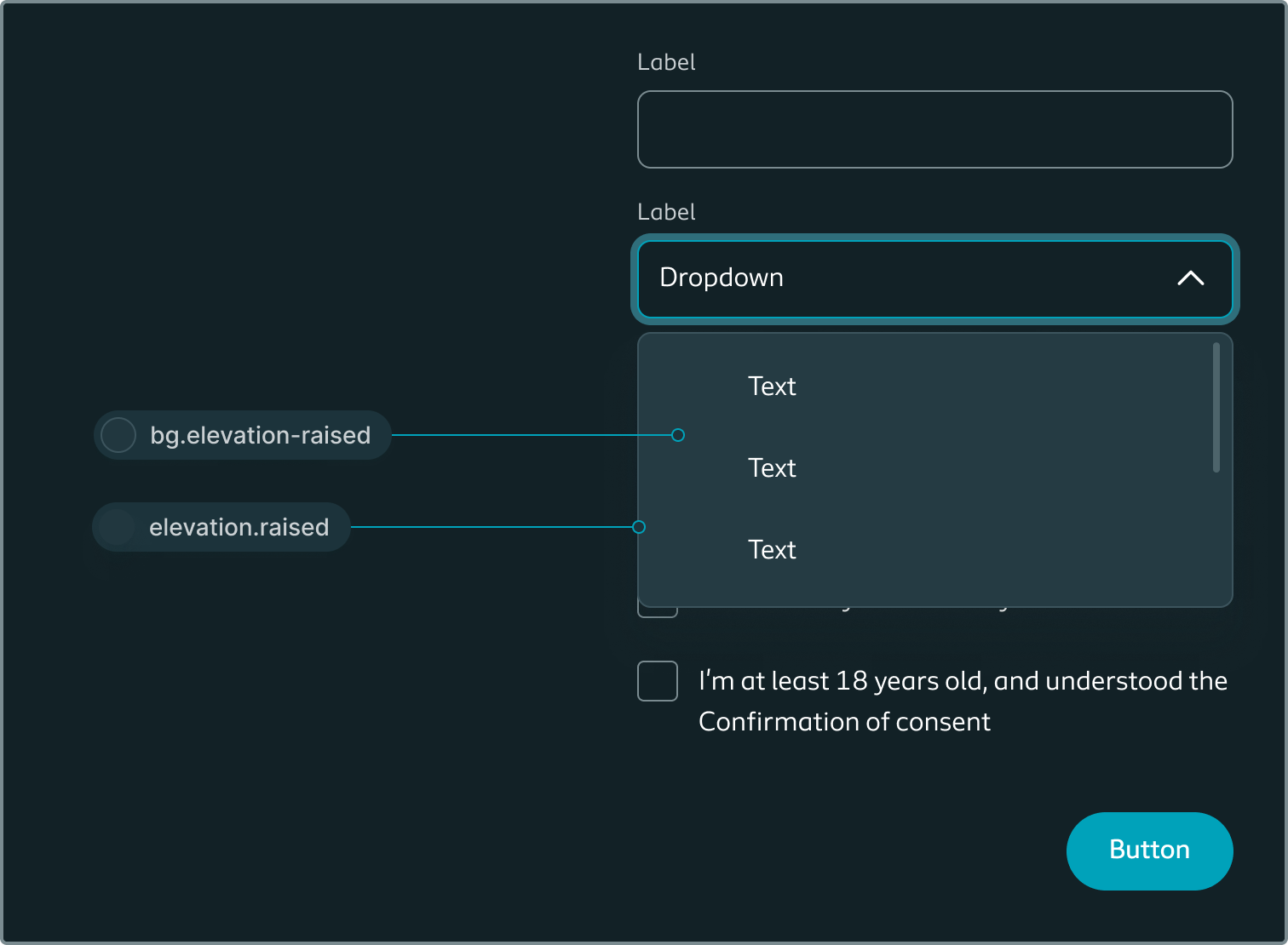 Elevation / raised (dark)