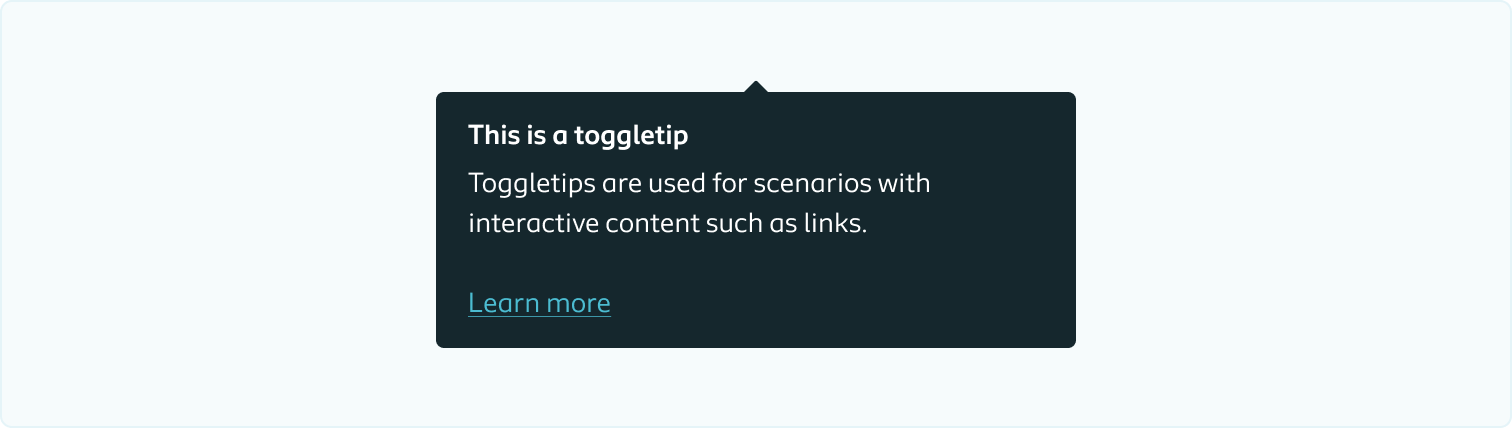Decorative page cover image showing and example of a toggletip