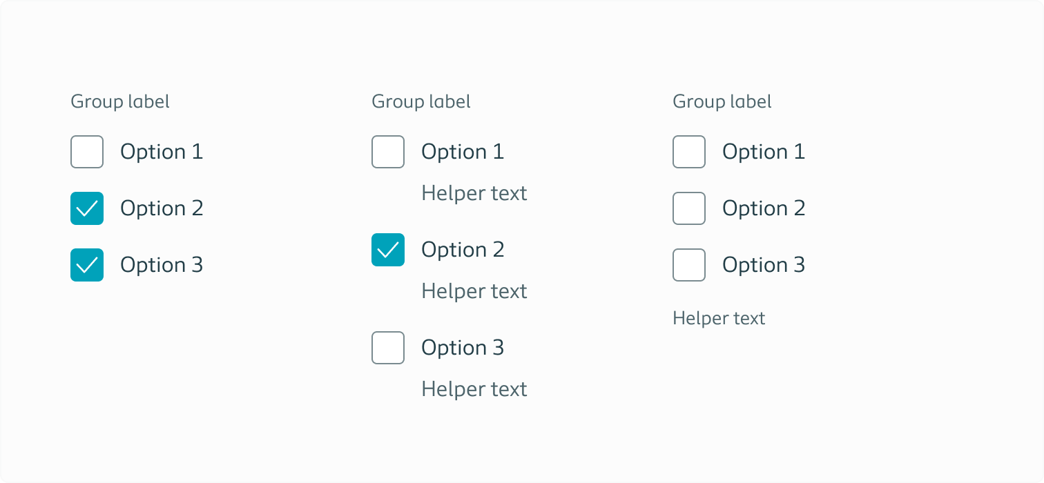 Example of vertically grouped checkboxes