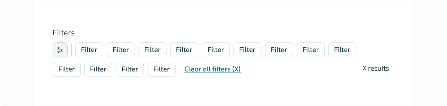 Showing the overflow behaviour as the filter controls wrap onto new rows when space runs out.
