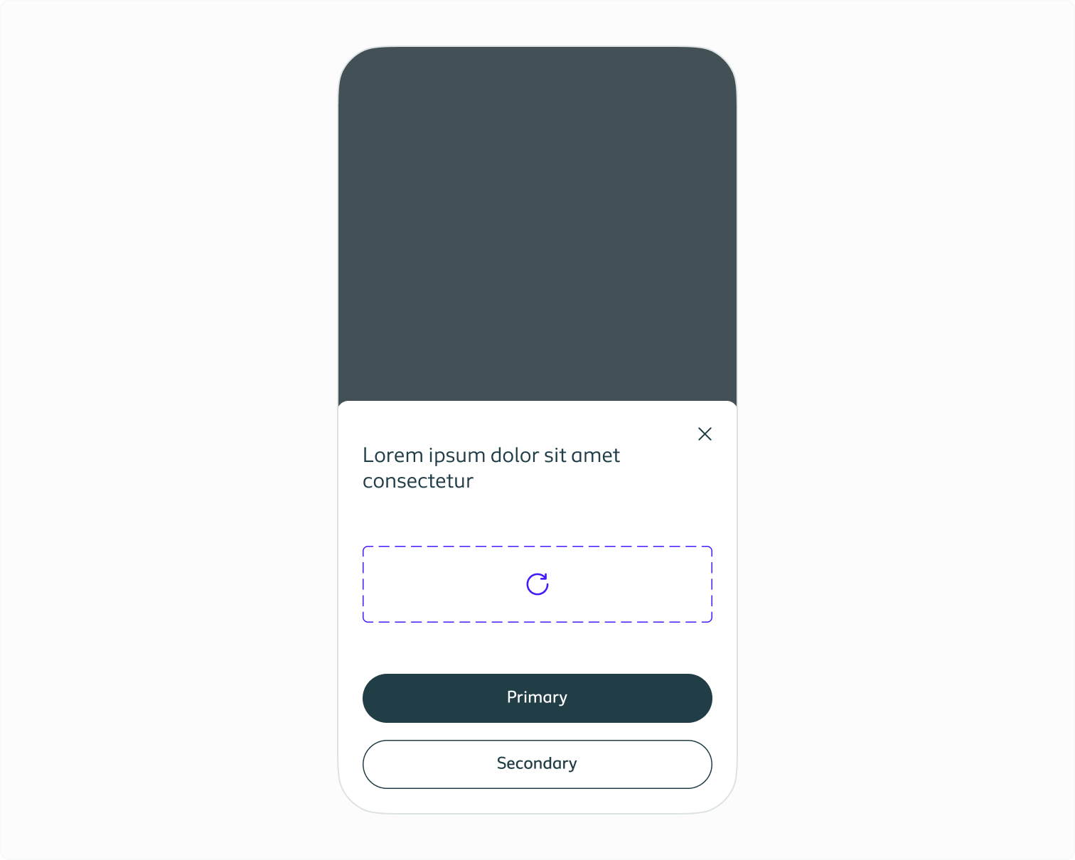 Example of a dialog on a mobile
