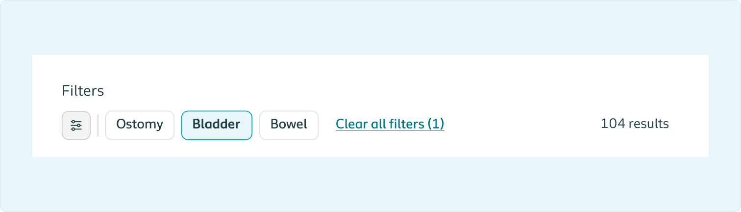 Example of the quick filter component in use.
