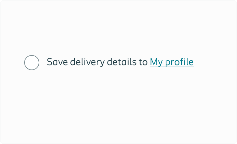 Radio button example with a label and a link in the label