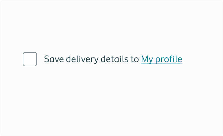 Checkbox example with a label and a link in the label