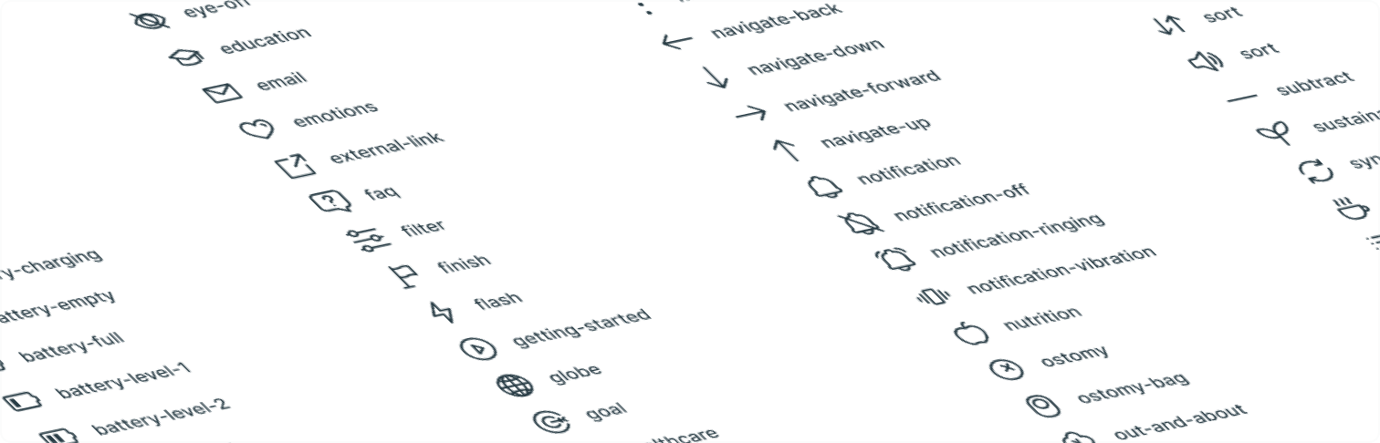 Decorative page cover image showing and example of a few icons