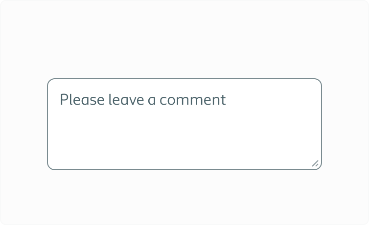 Text area with only placeholder text
