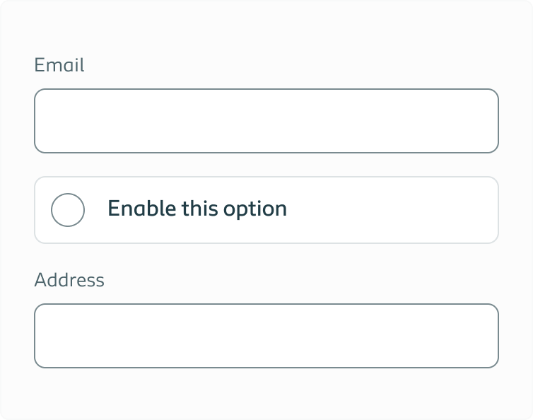 Health Check option element used in a group of other form elements.