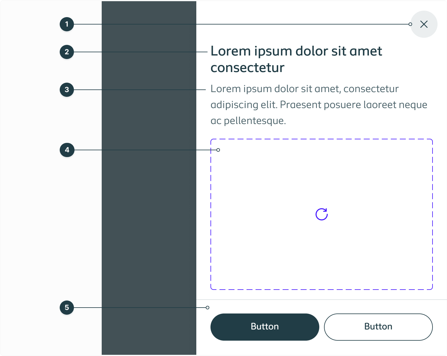 Listing all the separate elements of the Drawer component