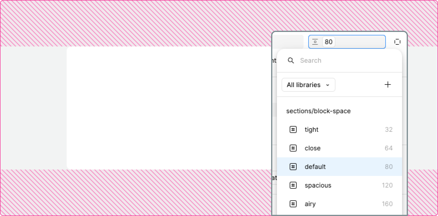 Showing a panel with variable options
