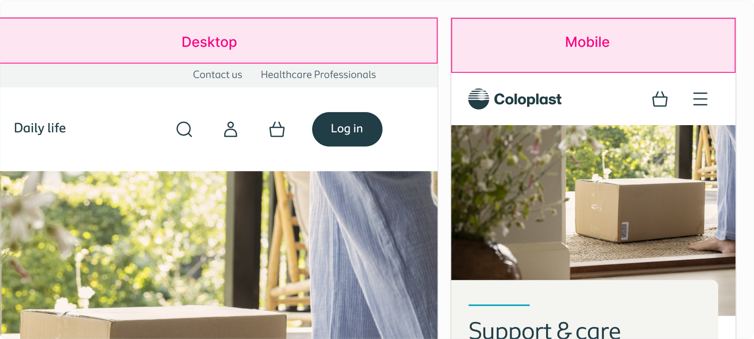 Outlining the area of where the banner should be placed in a layout.