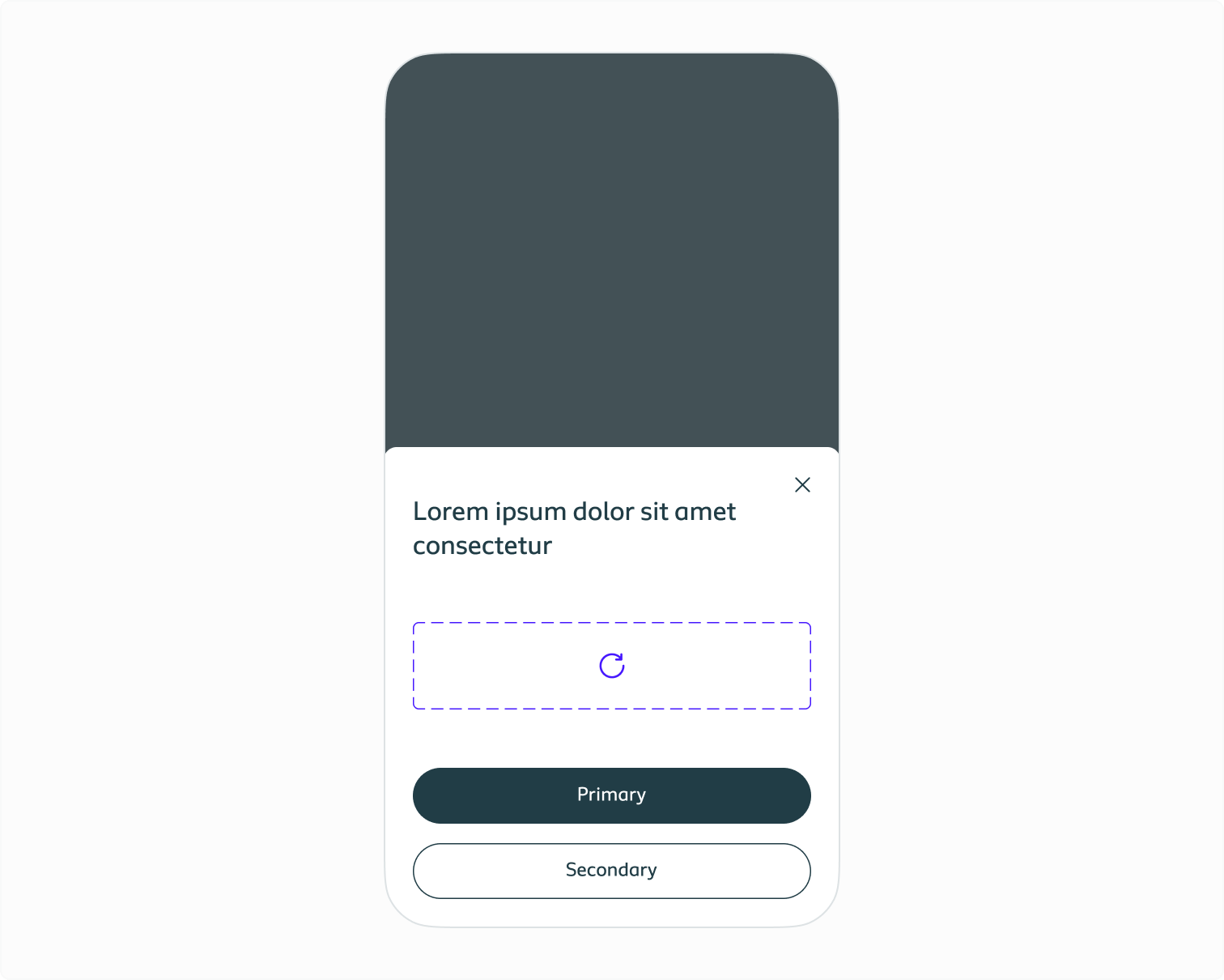Example of a dialog on a mobile