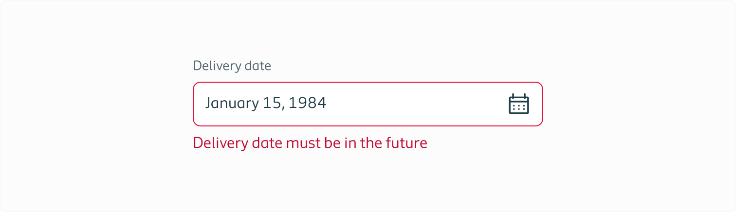 Example of a date field validation