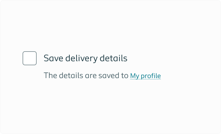 Checkbox example with a label and a link in the helper text