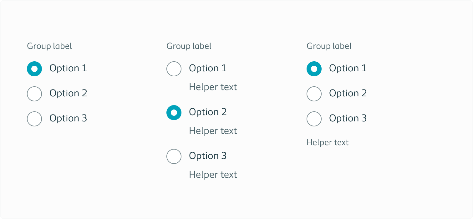 Example of vertically grouped radio buttons