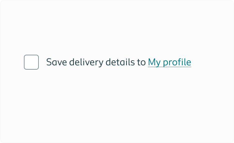 Checkbox example with a label and a link in the label