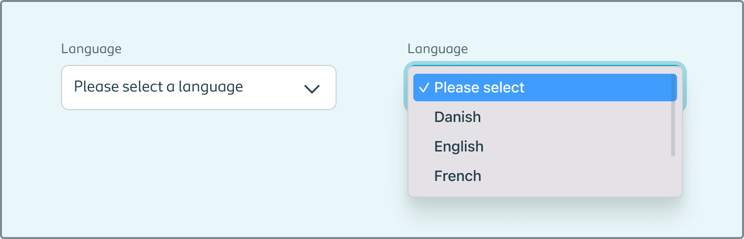 Decorative page cover image showing and example of native select component in use