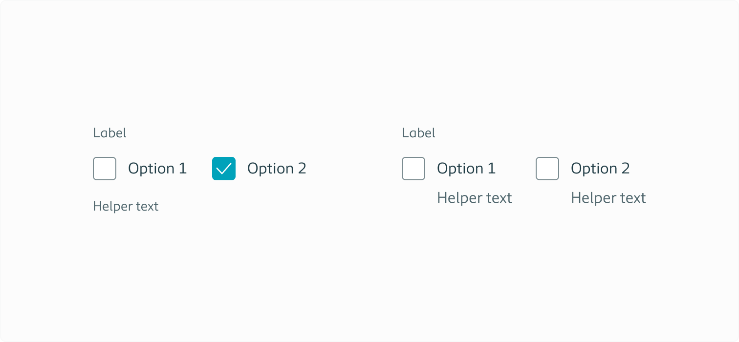 Example of horizontally grouped checkboxes