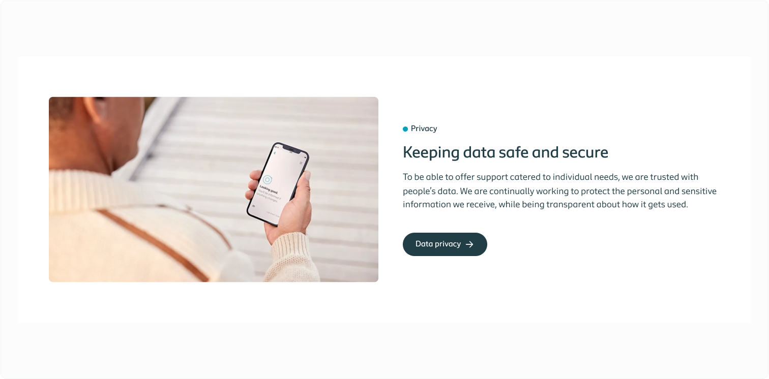 A section stacking tag, headline, paragraph, and a button - with a large image on the left side.