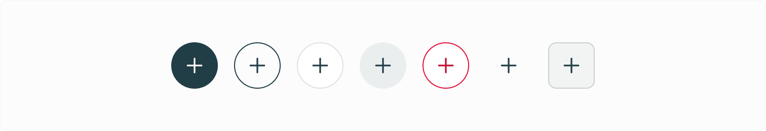 Overview of all icon button variations