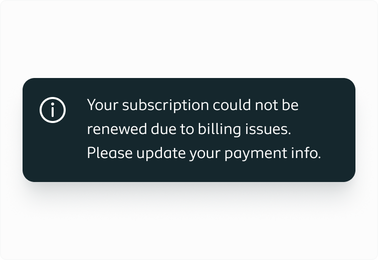 A toast with a very long message spanning three lines.
