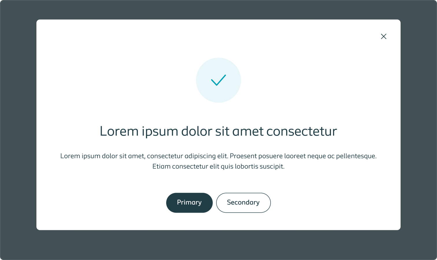 Example of an attention modal
