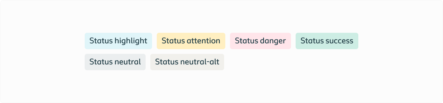 Showing all the status badges.