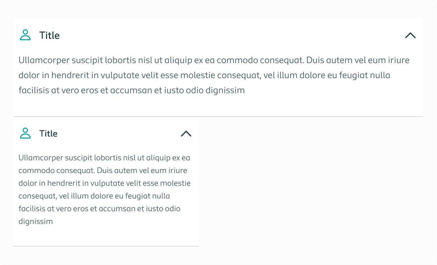 Visualisation of a 50/50 layout on both desktop and mobile screens