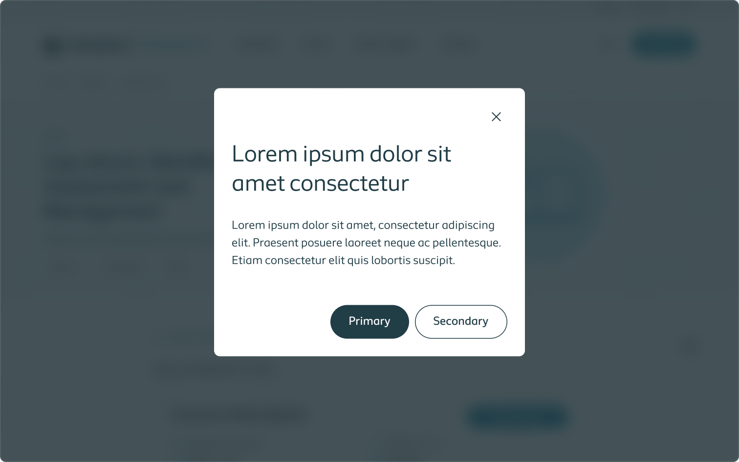 Example of a blurred backdrop when content is gated