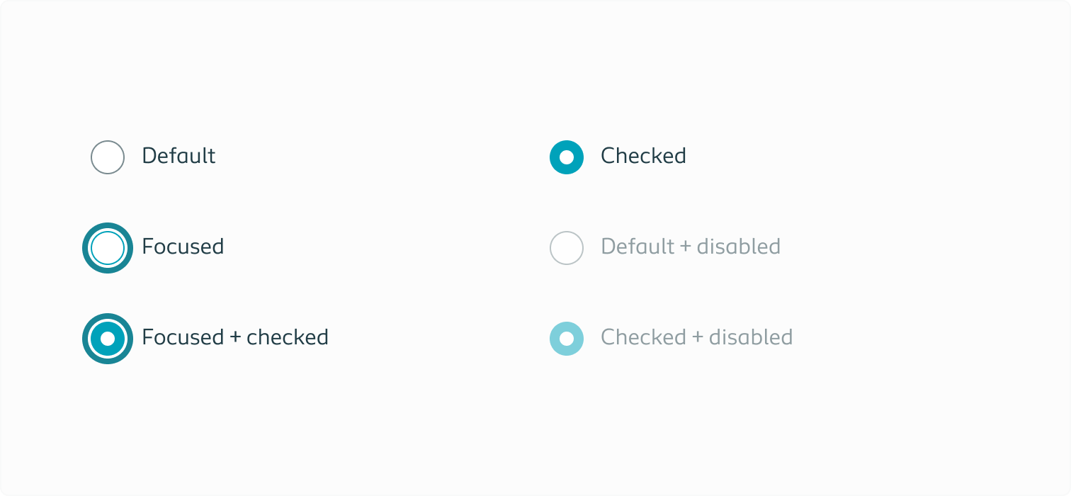 Visualising all possible states a radio button can have