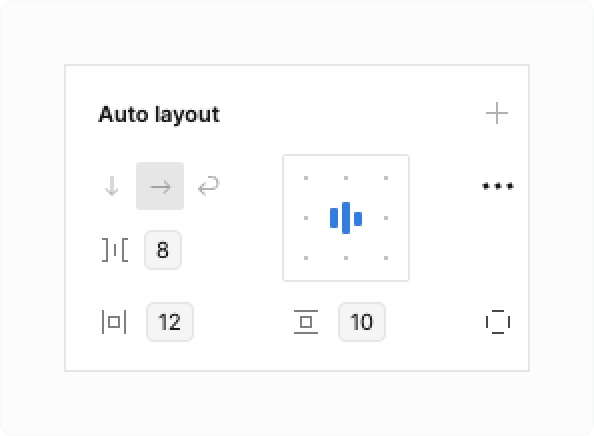 View of the Auto Layout panel in Figma.