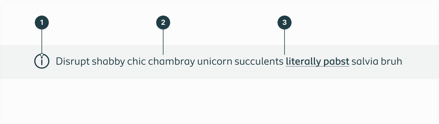 Listing all the separate elements of the banner component