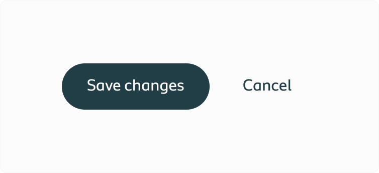 Primary and ghost button used to convey positive and negative actions