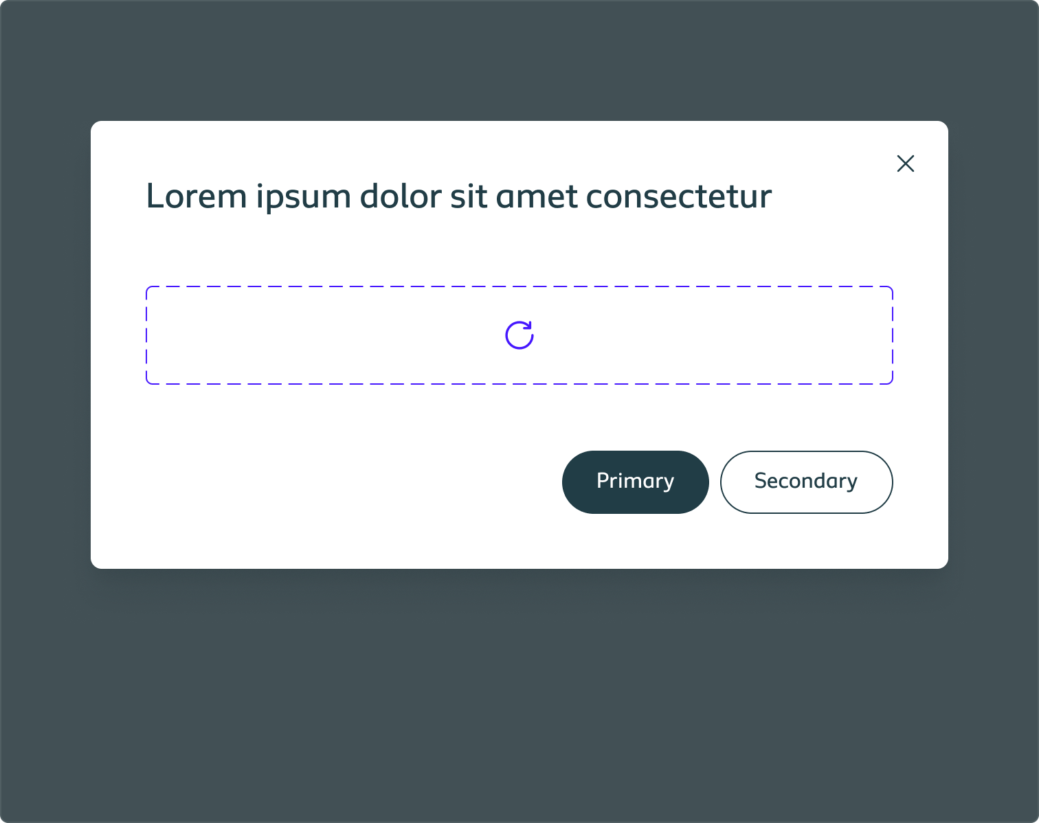 Example of a dialog on desktop