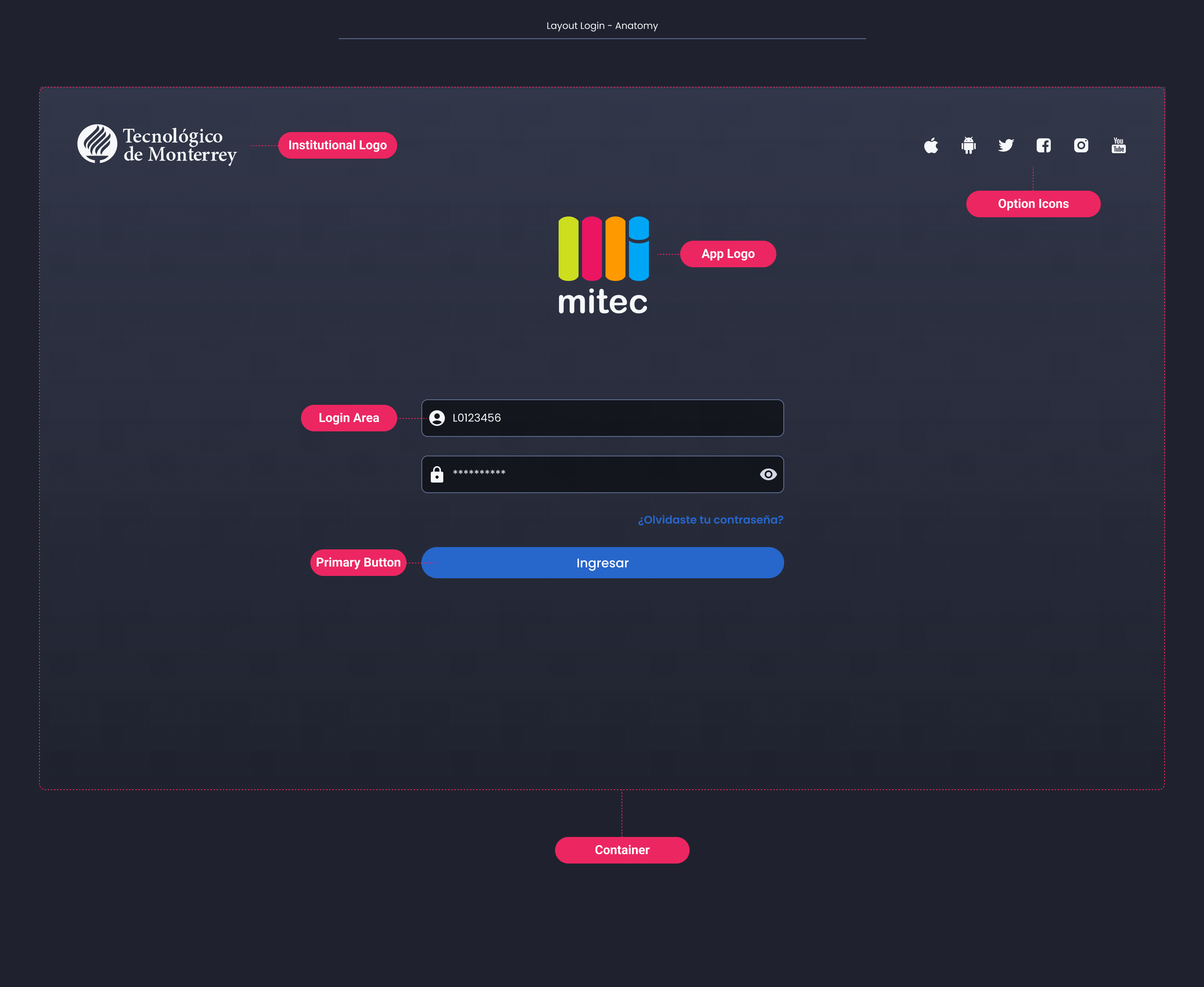 Descripción general | Login layout web | Made with Supernova