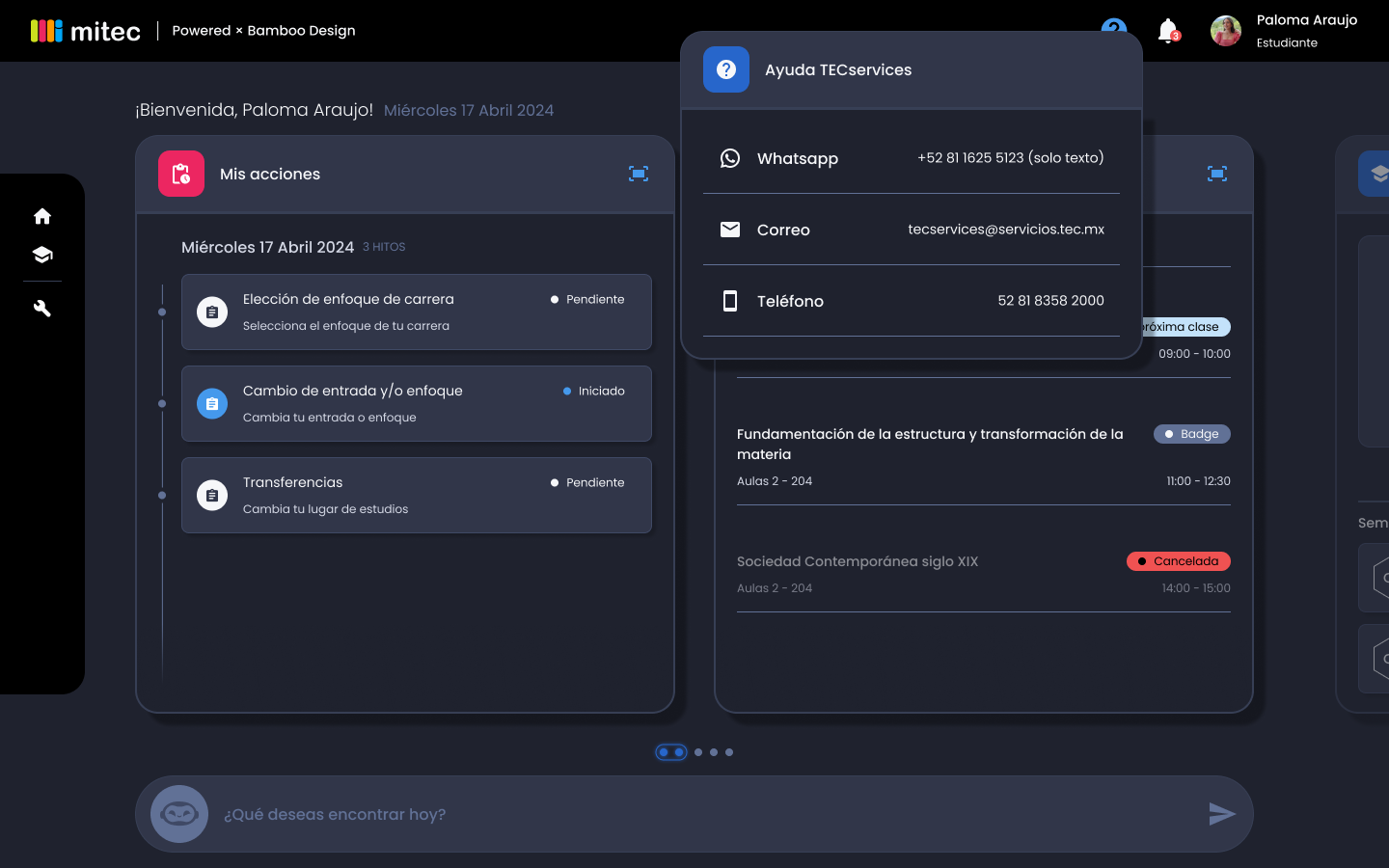 Descripción general | Action menu | Made with Supernova