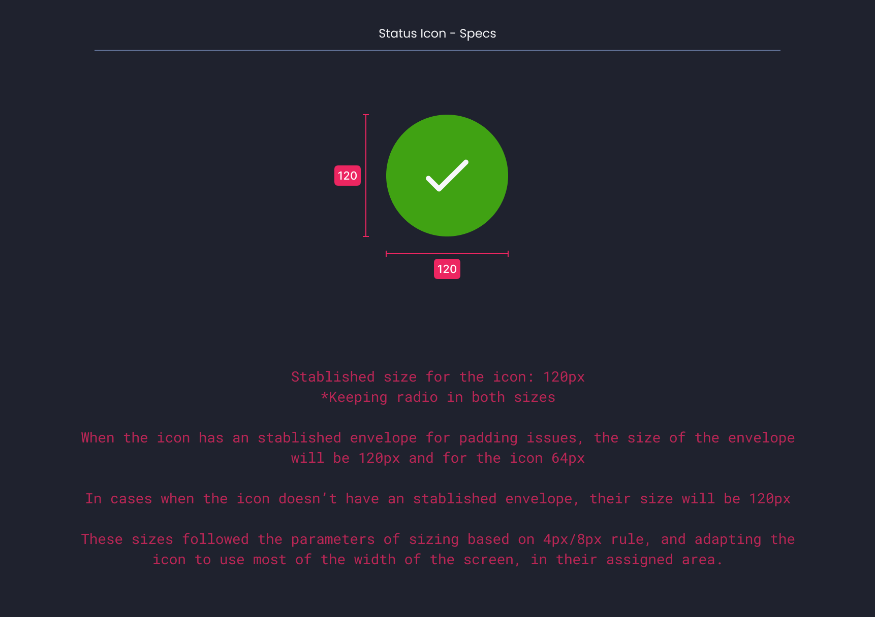 Descripción general | Status icon | Made with Supernova
