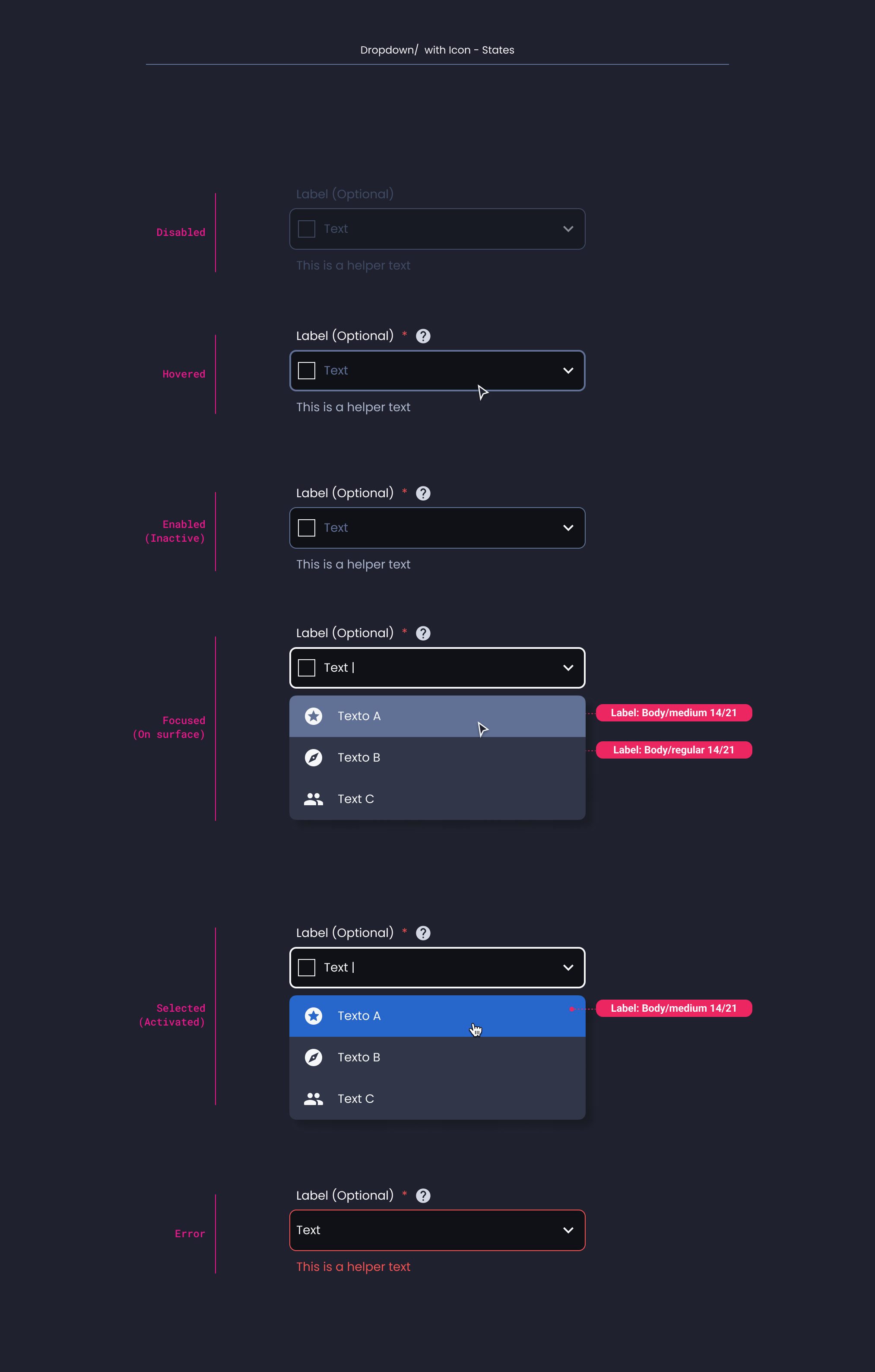Descripción general | Dropdown | Made with Supernova