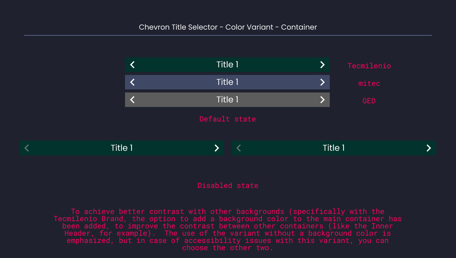 Descripción general | Chevron title selector | Made with Supernova