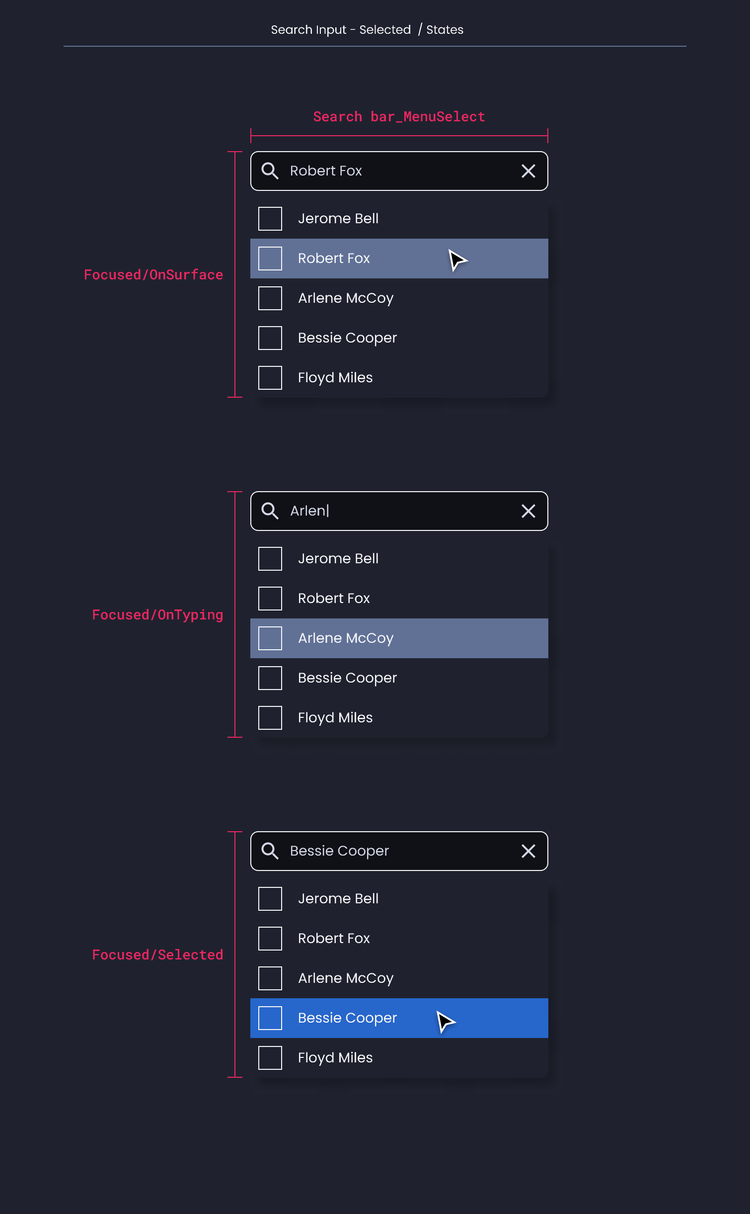 Descripción general | Search Input | Made with Supernova