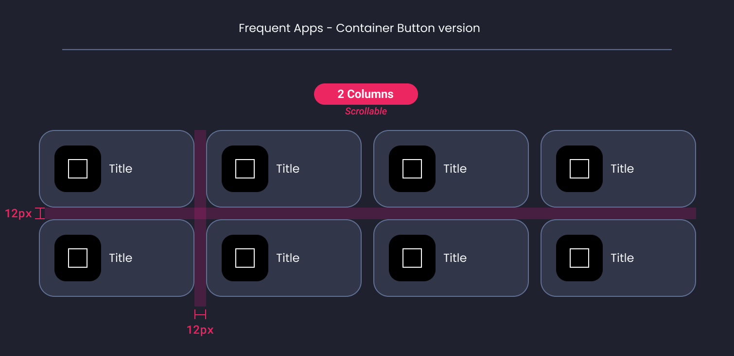 Descripción general | Frequent apps selector | Made with Supernova