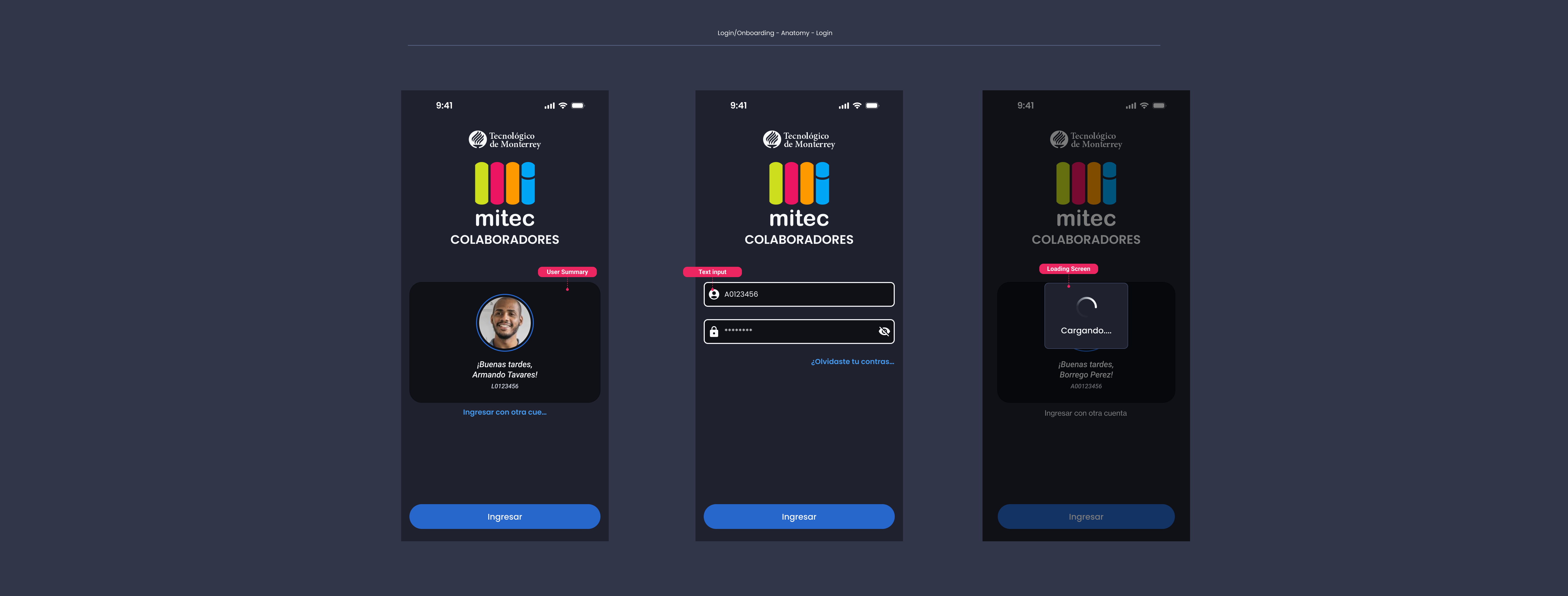 Descripción general | Login onboarding mobile | Made with Supernova