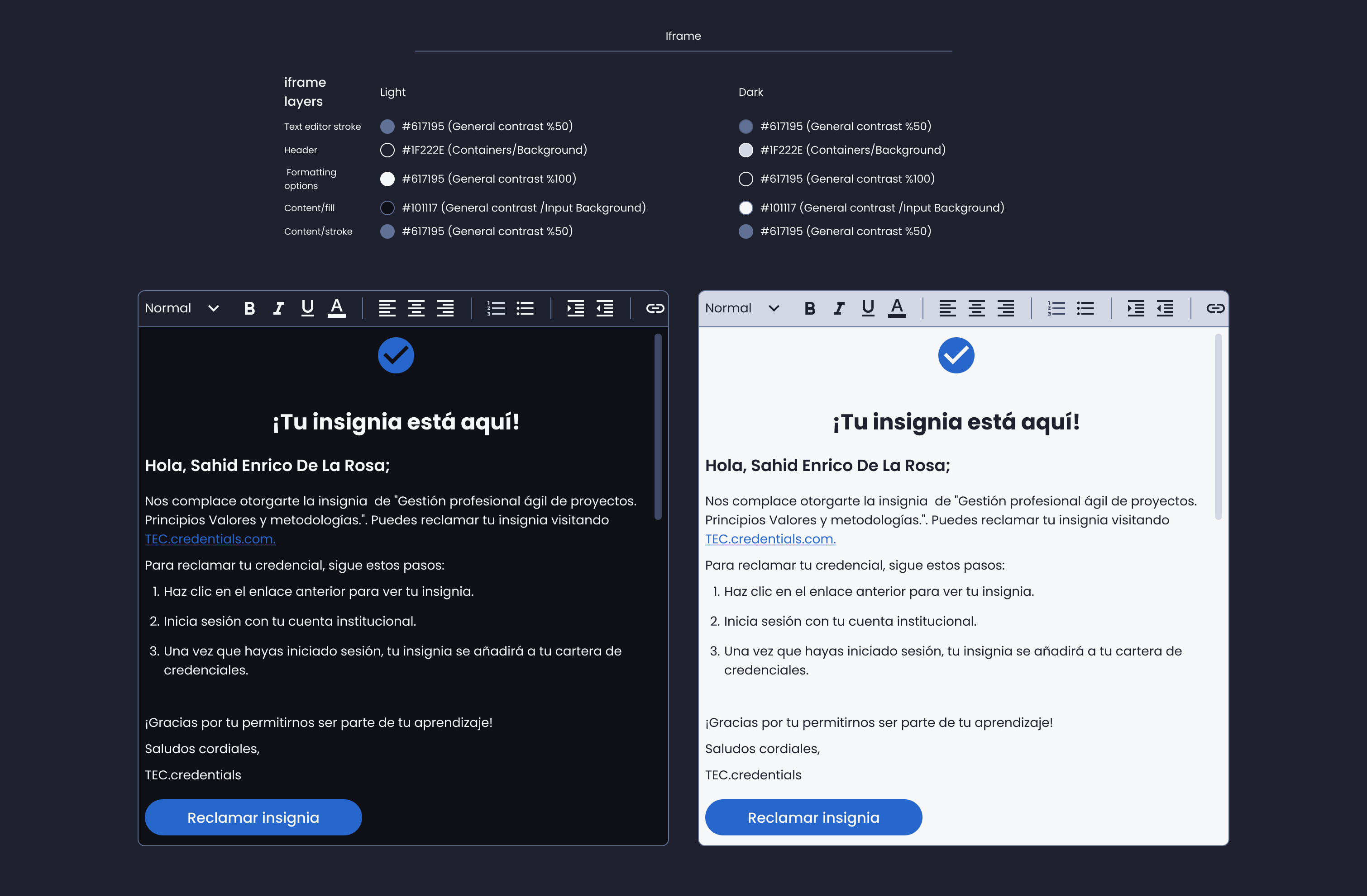Descripción general | Text editor | Made with Supernova
