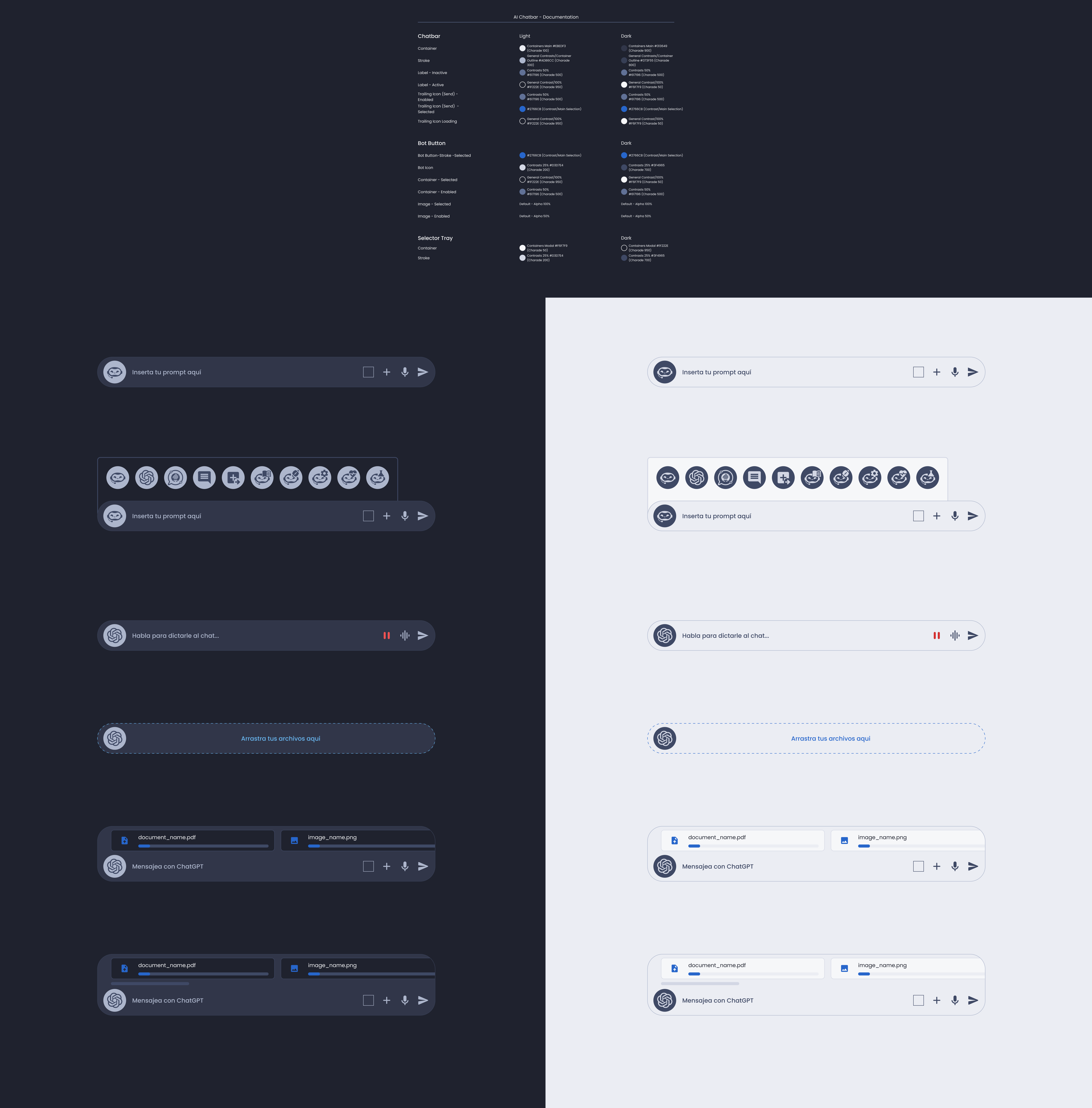 Descripción general | AI Chat bar | Made with Supernova