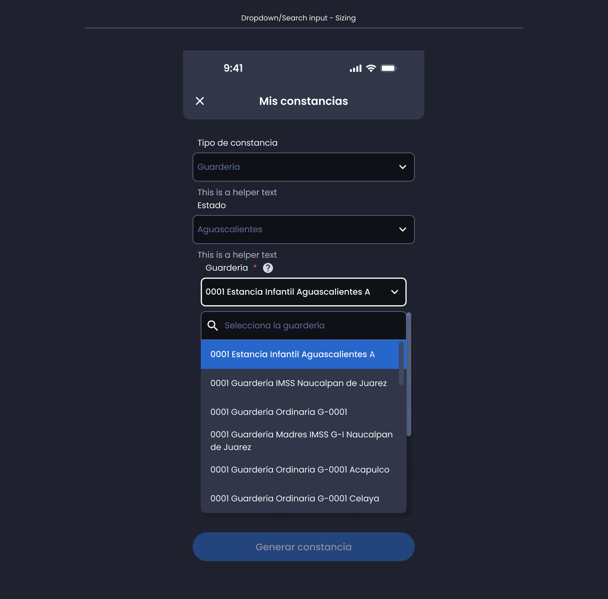 Descripción general | Dropdown | Made with Supernova