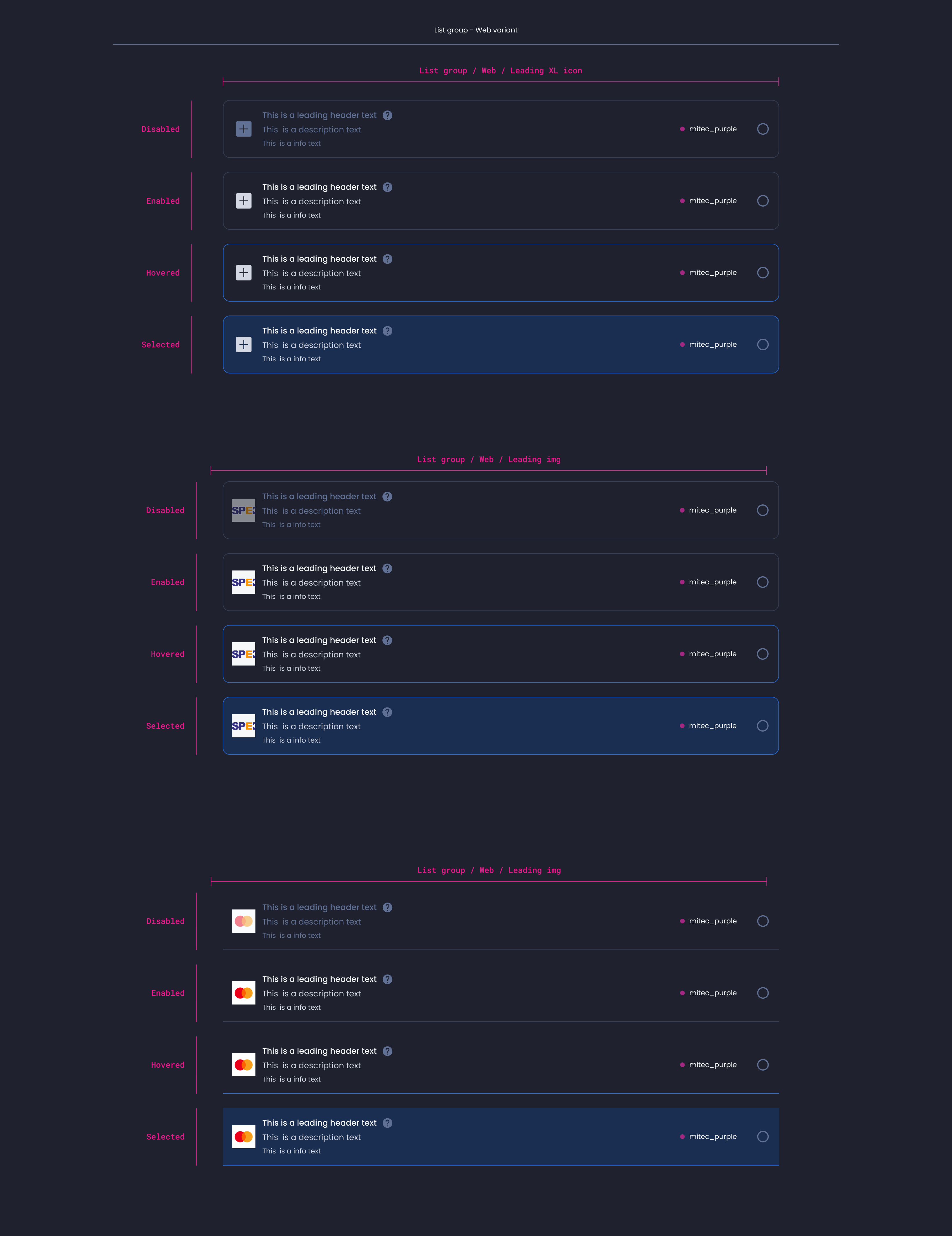 Descripción general | List group | Made with Supernova